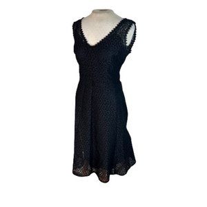 WHBM White House Black Market Lace Fit Flare Dress Black Size 6